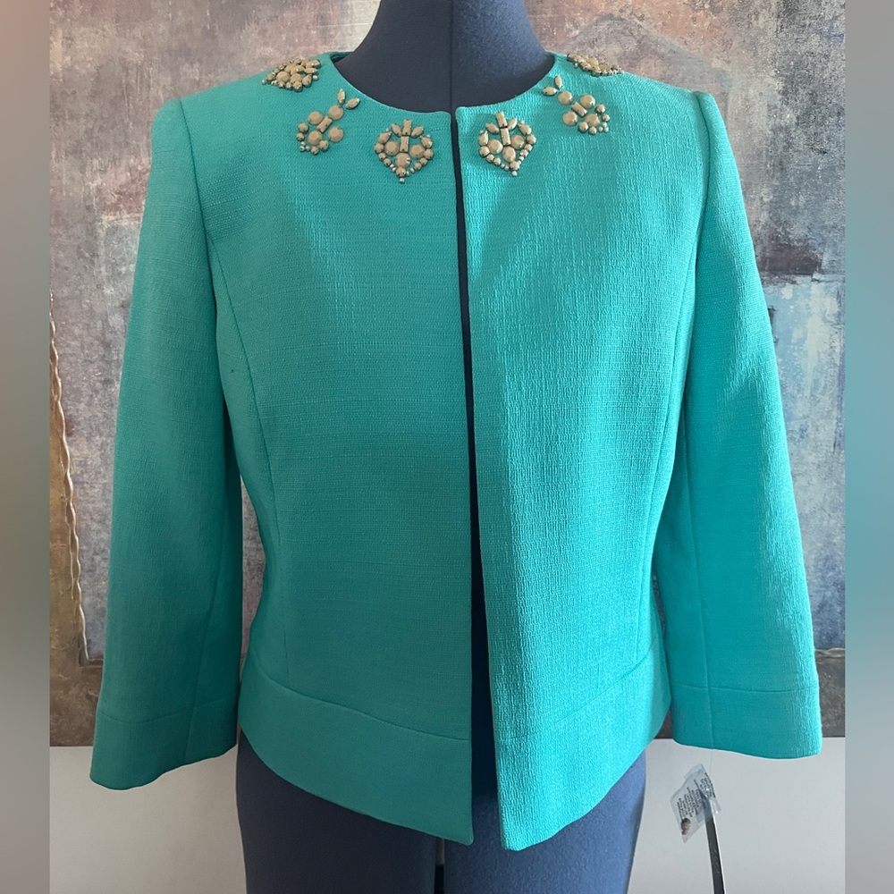 Gorgeous Embellished Turquoise Blazer